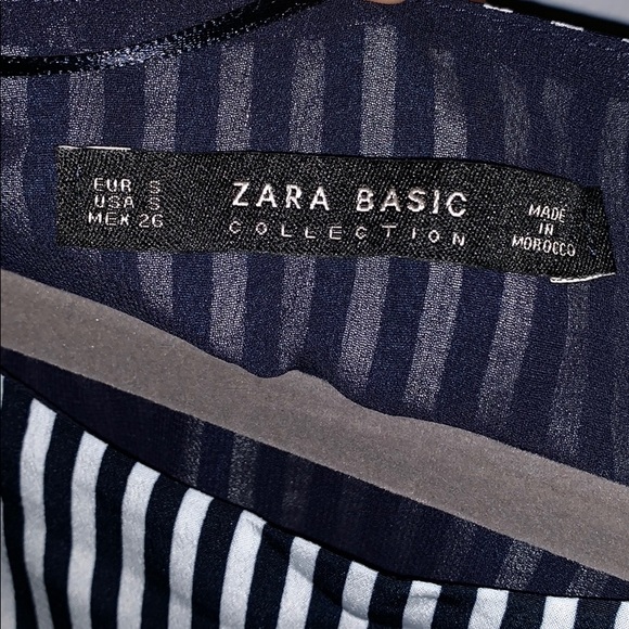Zara Basic Collection pinstripe lace top - Picture 2 of 3